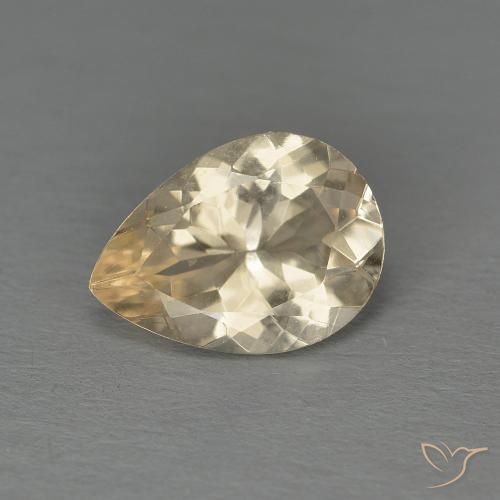 0.86ct Natural Light Golden Morganite, Pear Shape, VS