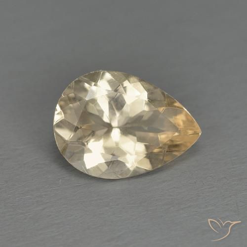 0.86 ct Golden Morganite Stone, Natural Morganite in Pear Facet Shape for Sale