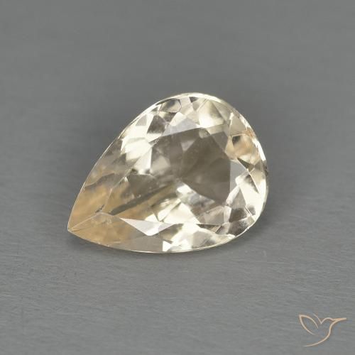 1.00ct Natural Light Golden Morganite, Pear Shape, VS