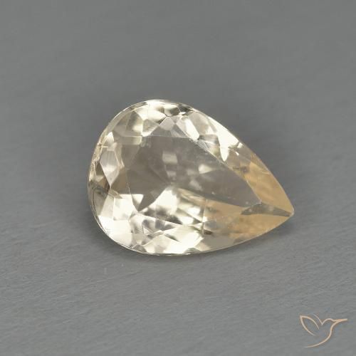 1.00 ct Golden Morganite Stone, Natural Morganite in Pear Facet Shape for Sale