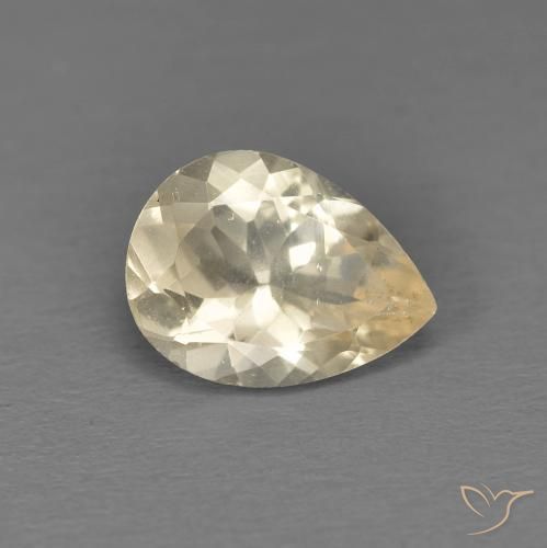 0.83 ct Golden Morganite Stone, Natural Morganite in Pear Facet Shape for Sale