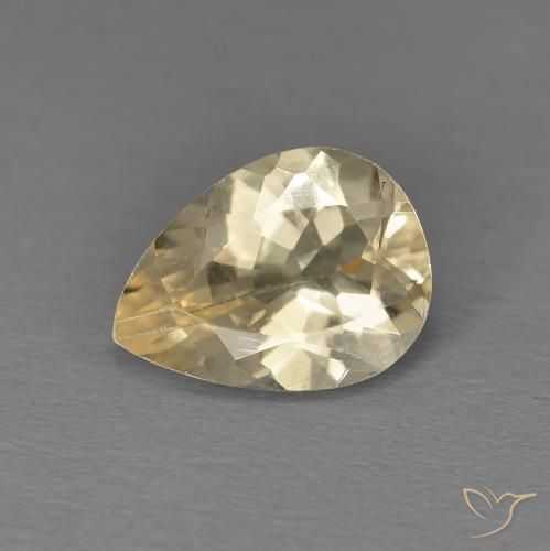 0.99 ct Golden Morganite Gemstone, Morganite Gem in Pear Facet Shape for Sale.