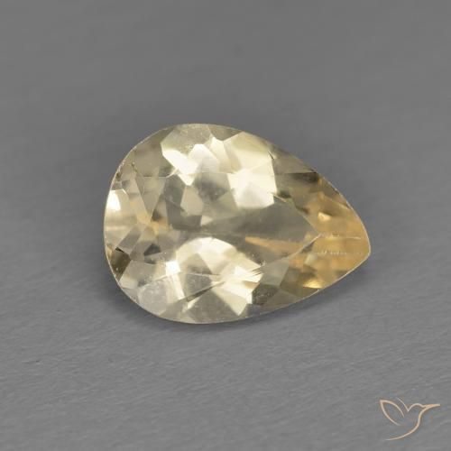 0.99 ct Golden Morganite Stone, Natural Morganite in Pear Facet Shape for Sale
