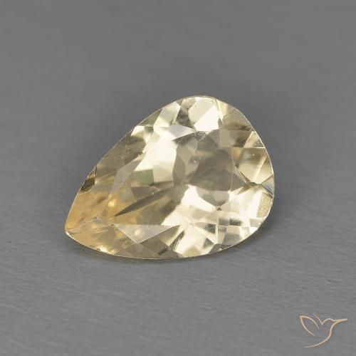 0.90ct Natural Light Golden Morganite, Pear Shape, VS