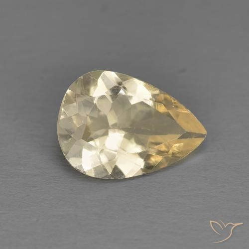 0.90 ct Golden Morganite Stone, Natural Morganite in Pear Facet Shape for Sale