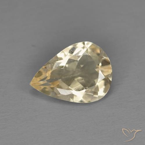 0.79 ct Golden Morganite Stone, Natural Morganite in Pear Facet Shape for Sale