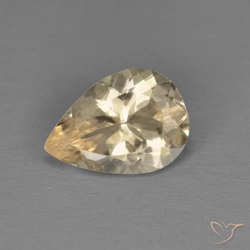0.85ct Natural Light Golden Morganite, Pear Shape, VS