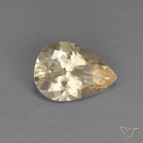0.85 ct Golden Morganite Stone, Natural Morganite in Pear Facet Shape for Sale