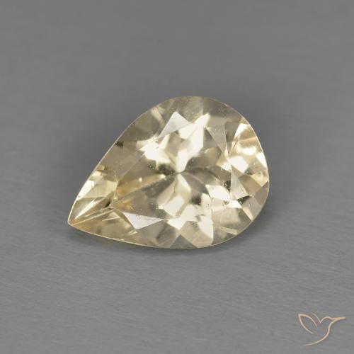 0.89 ct Golden Morganite Gemstone, Morganite Gem in Pear Facet Shape for Sale.