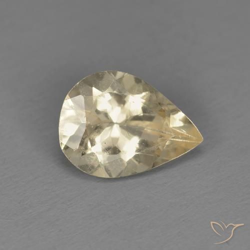 0.89 ct Golden Morganite Stone, Natural Morganite in Pear Facet Shape for Sale