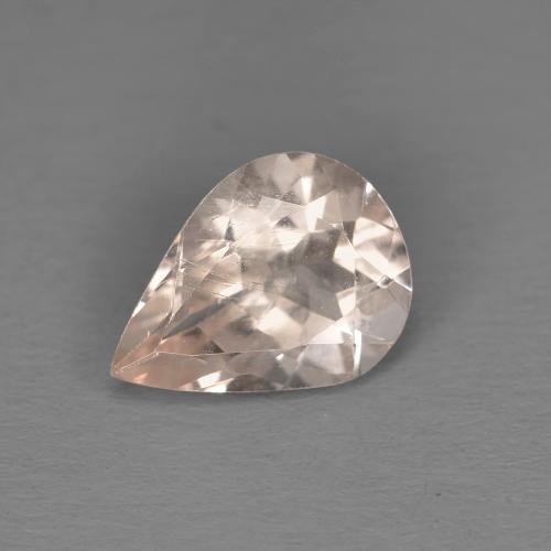 Medium-Light Pink Morganite Gem - 0.9ct Pear Facet (ID: 585524)