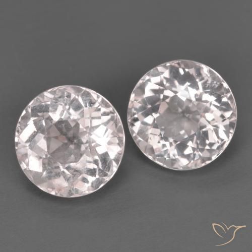 2.84 ctw Pink Morganite Gemstones, Morganite Gems in Round Facet Shape for Sale.