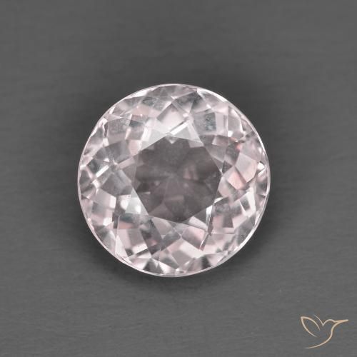 1.47ct Natural Light Pink Morganite, Round, VVS-VS