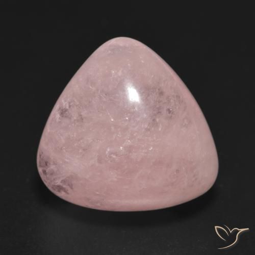 12.36ct Trillion Cabochon Pink Morganite from Afghanistan, Dimension 15.5 x 14.9mm, Natural untreated Gemstone, Translucent Clarity, 1 piece Morganite in Medium-light Pink Color, Mohs Hardness of 7.5 - 8 suitable for daily wear jewelry, Photo A