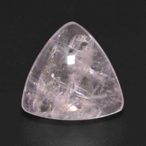 7.59ct Trillion Cabochon Pink Morganite from Afghanistan, Dimension 14.2 x 13.7mm, Natural untreated Gemstone, Transparent Clarity, 1 piece Morganite in Coral Pink Color, Mohs Hardness of 7.5 - 8 suitable for daily wear jewelry, Photo A