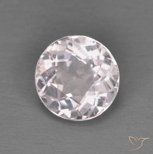 1.24 ct Pink Morganite Stone, Natural Morganite in Round Facet Shape for Sale