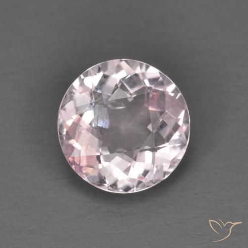 1.24ct Natural Very Light Rose Pink Morganite, Round, VS-SI