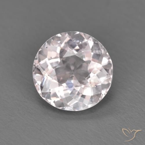 1.35ct Natural Very Light Pink Morganite, Round, VS