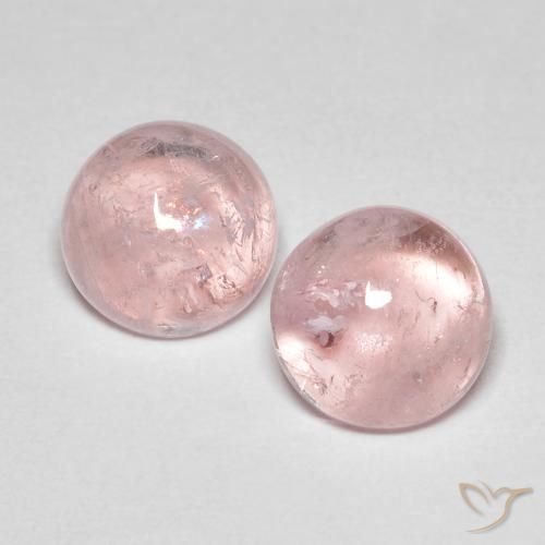 4.47 ctw Pink Morganite Stones, Natural Morganite in Round Cabochon Shape for Sale