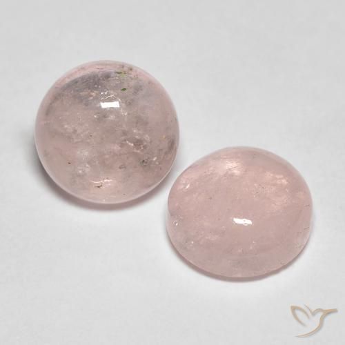 4.26 ctw Pink Morganite Stones, Natural Morganite in Round Cabochon Shape for Sale