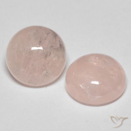 4.25 ctw Pink Morganite Stones, Natural Morganite in Round Cabochon Shape for Sale