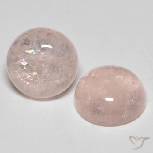 7.05 ctw Pink Morganite Stones, Natural Morganite in Round Cabochon Shape for Sale