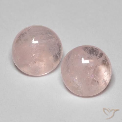 Rose Pink Morganite Gem - 2.5ct Round Cabochon (ID: 595227)