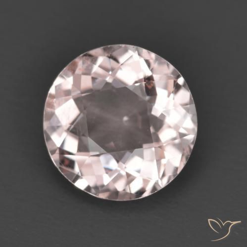 1.24 ct Pink Morganite Stone, Natural Morganite in Round Facet Shape for Sale