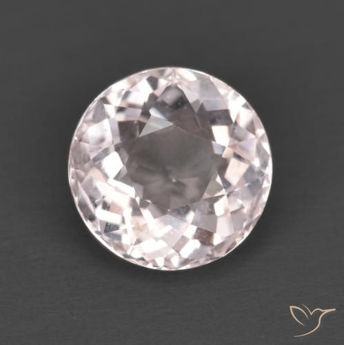 1.2 ct Pink Morganite, 7 mm Round Cut From Afghanistan, Photo A
