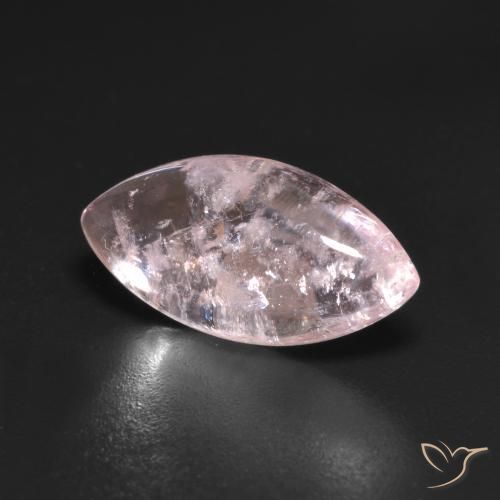 3.86 ct Pink Morganite Stone, Natural Morganite in Marquise Cabochon Shape for Sale