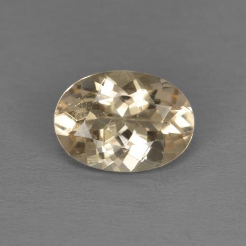 1.08 ct Golden Morganite Gemstone, Morganite Gem in Oval Facet Shape for Sale.