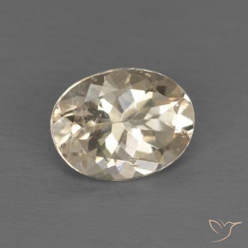 1.28 ct Golden Morganite Stone, Natural Morganite in Oval Facet Shape for Sale
