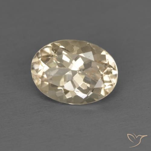 1.29 ct Golden Morganite Stone, Natural Morganite in Oval Facet Shape for Sale