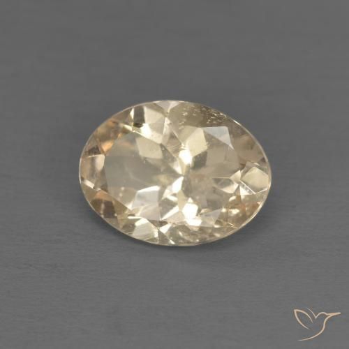 0.94 ct Golden Morganite Stone, Natural Morganite in Oval Facet Shape for Sale