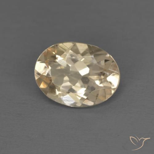1.02 ct Golden Morganite Stone, Natural Morganite in Oval Facet Shape for Sale