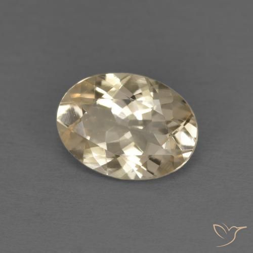 0.96 ct Golden Morganite Stone, Natural Morganite in Oval Facet Shape for Sale