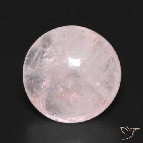 9.00ct Natural Very Light Rose Pink Morganite, Round, Transparent