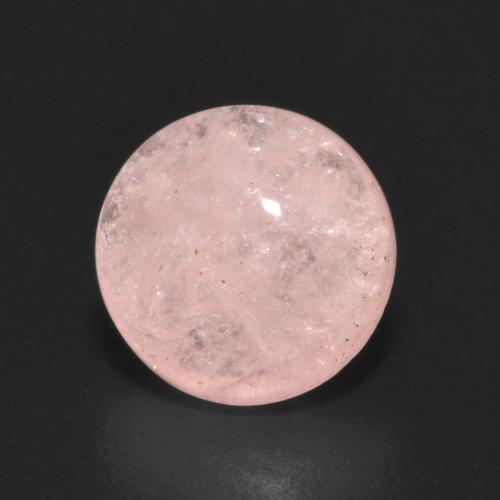 9.1mm Round Cabochon Pink Morganite from Afghanistan, Weight of 2.61ct, Natural untreated gemstone in Translucent Clarity, 1pc Morganite - the Color is Coral Pink, Mohs Hardness of 7.5 - 8 suitable for daily wear jewelry, Photo A