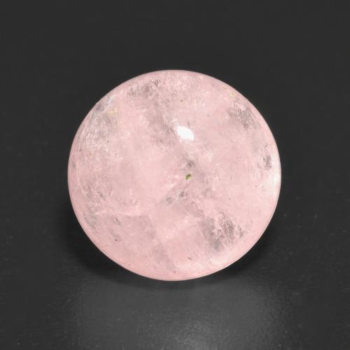 9.9mm Round Cabochon Pink Morganite from Afghanistan, Weight of 4ct, Natural untreated gemstone in Translucent Clarity, 1pc Morganite - the Color is Light Coral Pink, Mohs Hardness of 7.5 - 8 suitable for daily wear jewelry, Photo A