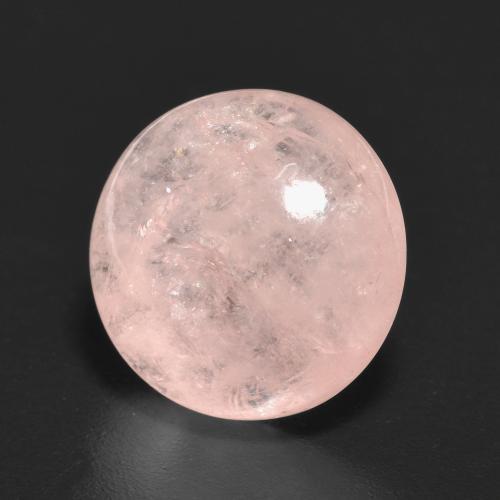 12.1mm Round Cabochon Pink Morganite from Afghanistan, Weight of 6.13ct, Natural untreated gemstone in Transparent Clarity, 1pc Morganite - the Color is Coral Pink, Mohs Hardness of 7.5 - 8 suitable for daily wear jewelry, Photo A