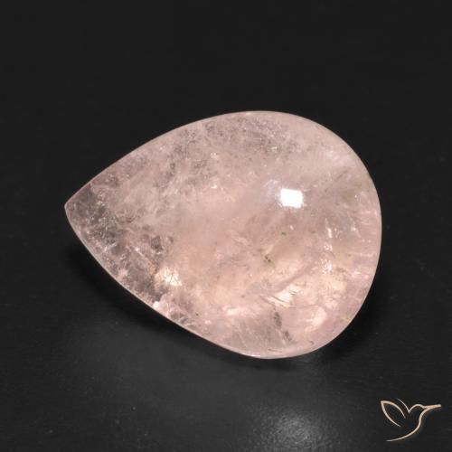 6.51 ct Pink Morganite Stone, Natural Morganite in Pear Cabochon Shape for Sale