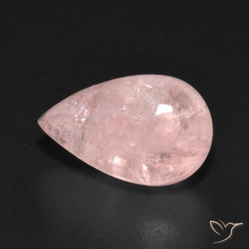 4.94ct Natural Light Coral Pink Morganite, Pear Shape, Transparent