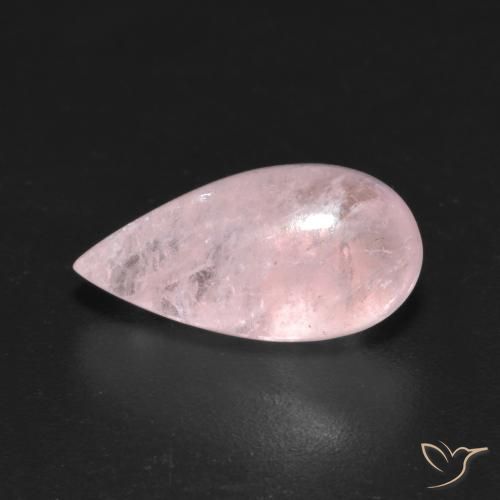 Morganite Rose Poire 14,1 x 7,1mm d'Afghanistan, poids de 3,24 ct, pierre gemme naturelle Non traité de pureté Transparent, 1 pièce Morganite pear cabochon, couleur : Rose corail, dureté de Mohs de 7.5 à 8 convient aux bijoux de tous les jours, pierre de sagesse, Photo A