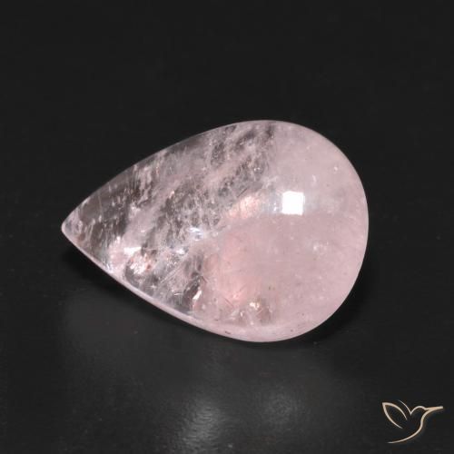 4.45 ct Pink Morganite Stone, Natural Morganite in Pear Cabochon Shape for Sale