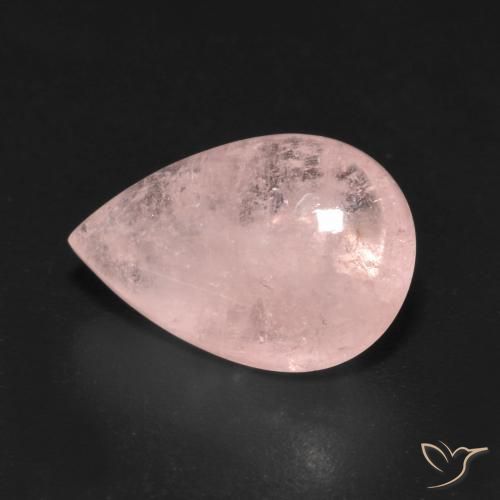 5.66 ct Pink Morganite Stone, Natural Morganite in Pear Cabochon Shape for Sale