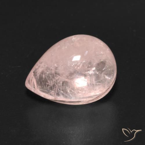 3.08ct Natural Light Coral Pink Morganite, Pear Shape, Transparent