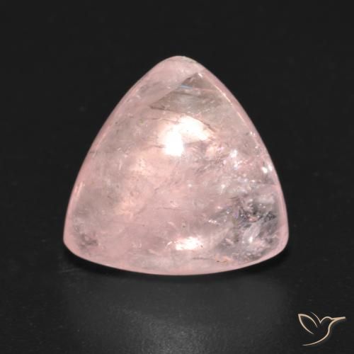 3.62ct Natural Medium Pink Morganite, Trillion, Transparent