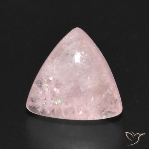 4.11ct Natural Light Coral Pink Morganite, Trillion, Transparent