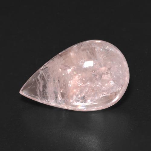 Coral Pink Tone Morganite Gem - 6.1ct Pear Cabochon (ID: 606005)