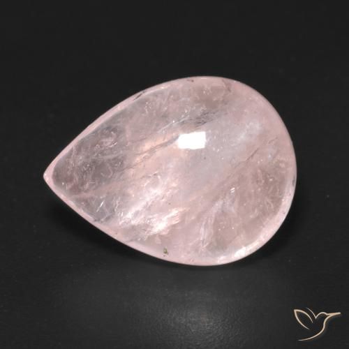 7.57ct Natural Coral Pink Morganite, Pear Shape, Transparent